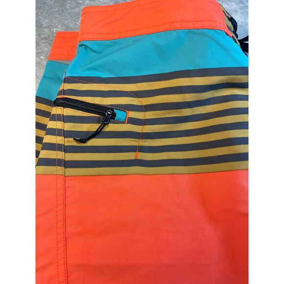 Board Shorts Striped Swim Trunks Multi Color Swimwear Beach Surf Casual‎ - Picture 7 of 9